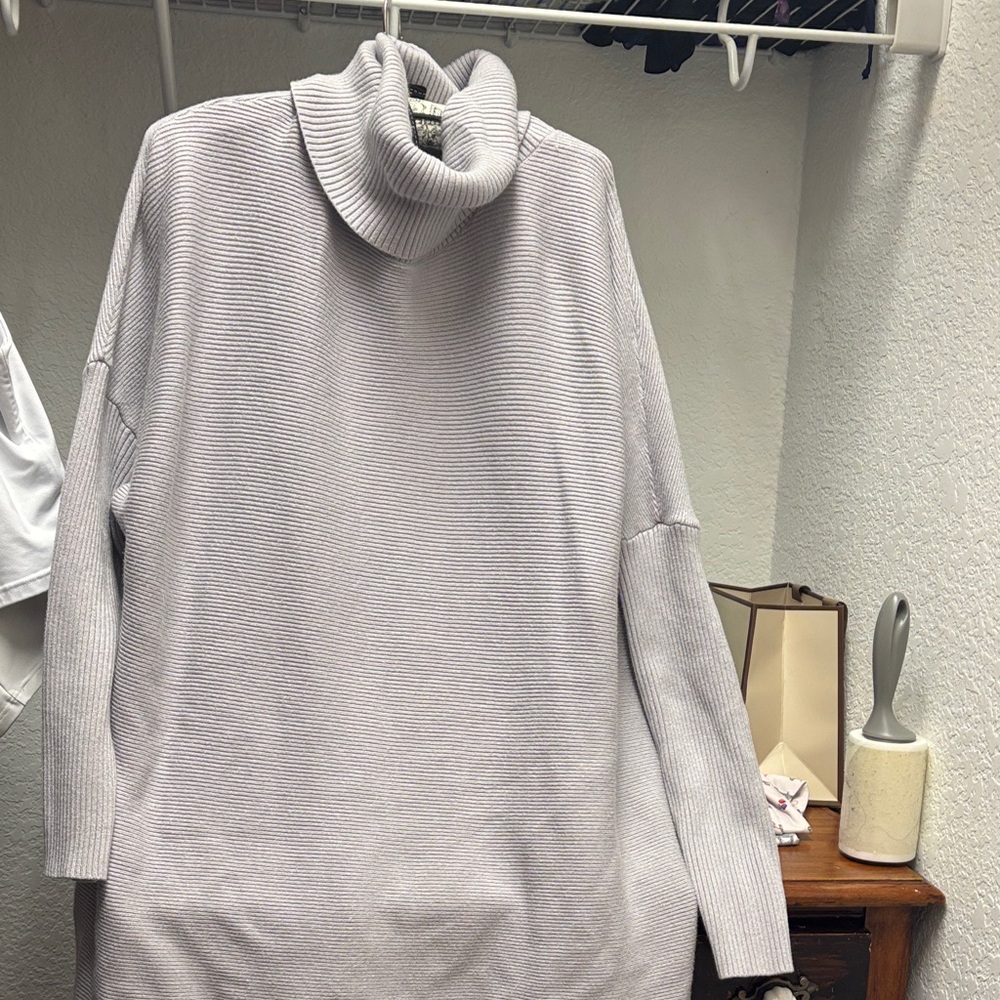 Cozy Light Gray Turtleneck Sweater
